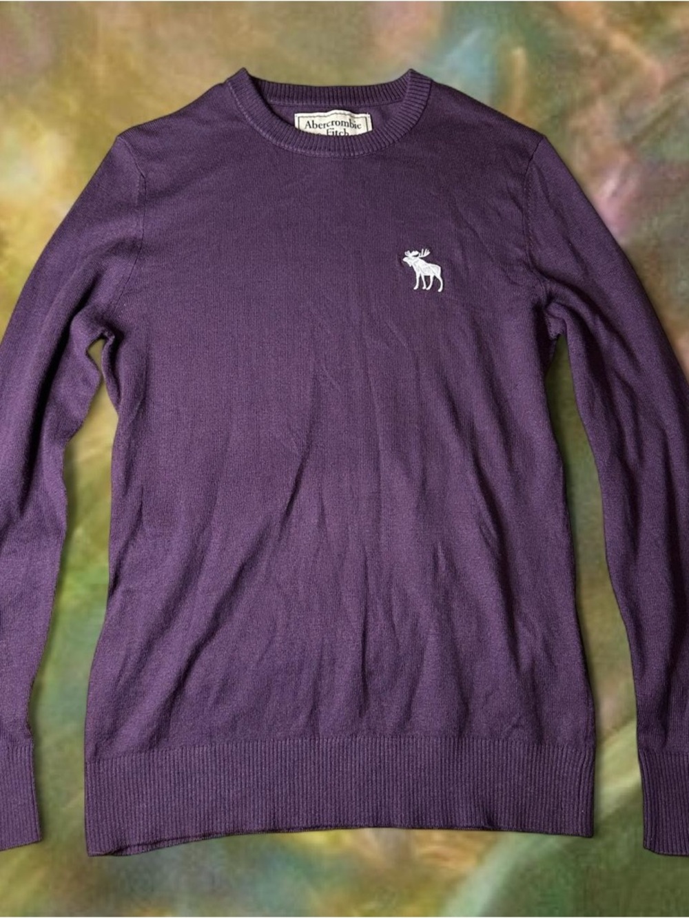 abercrombie & fitch purple long sleeve sweater